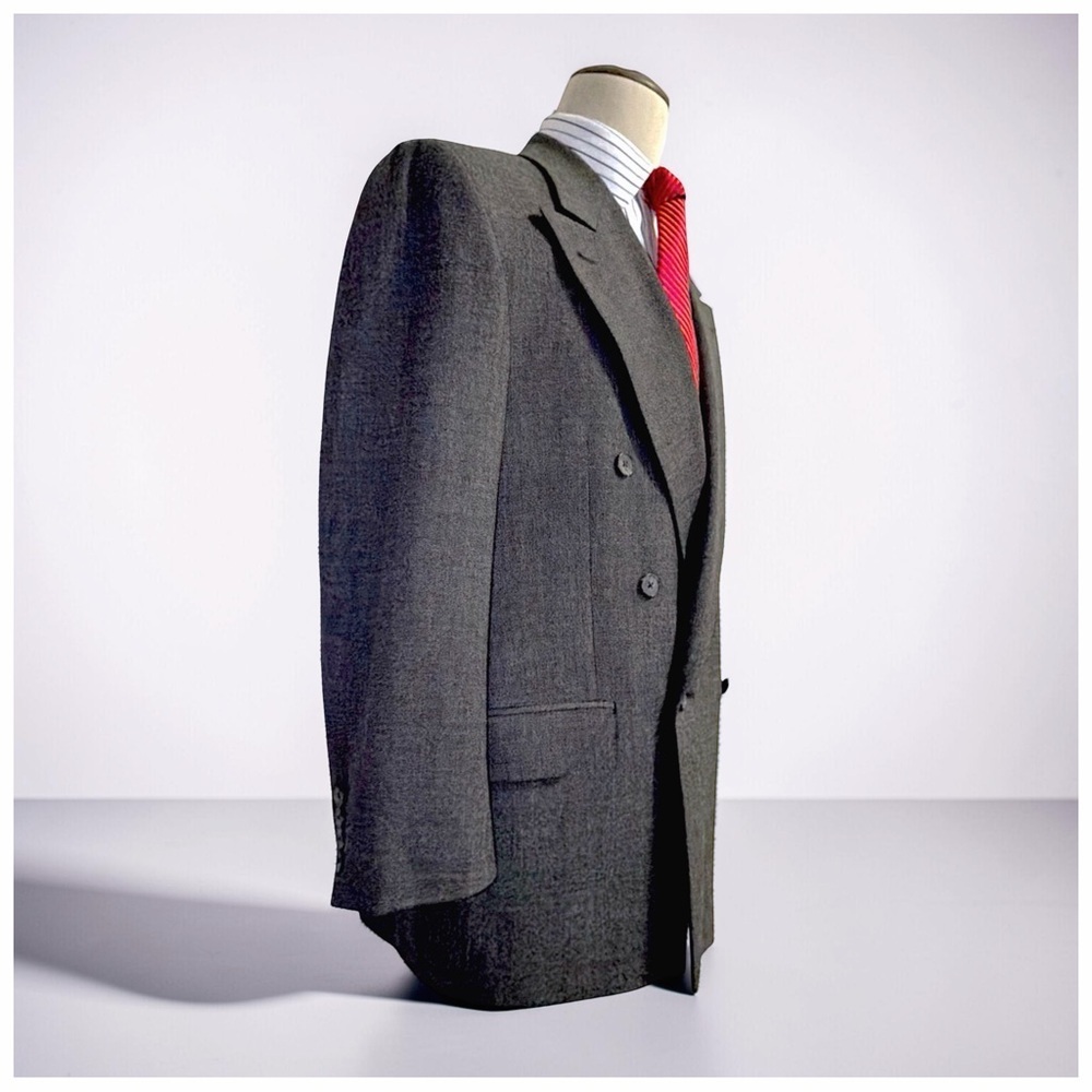 Joseph Abboud JoA II Double Breasted Blazer| 40R | Charcoal Wool | Classic - Picture 3 of 12